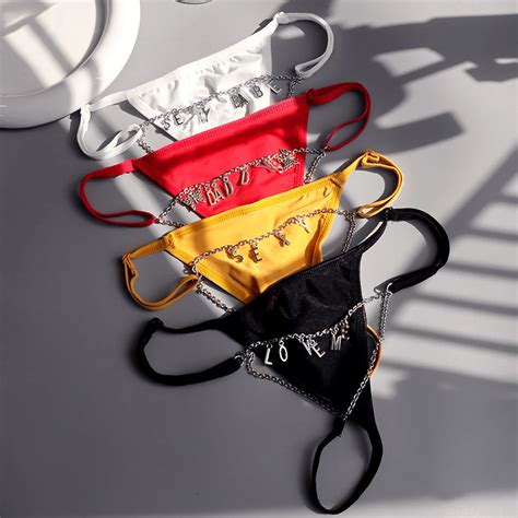 Jual Thong Pakaian Dalam Wanita Nama Kustom Seksi Untuk Perhiasan Tubuh Bikini Thong Kepribadian