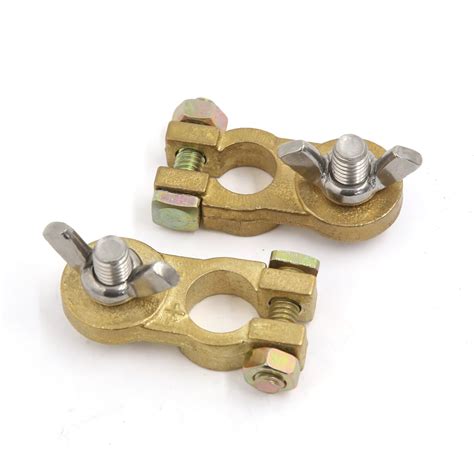 Battery Terminal Clamp Clip Connector Pcs Universal Brass Positive