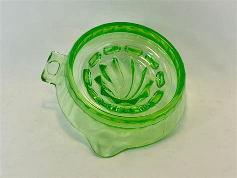 Vintage S Vaseline Uranium Federal Depression Glass Citrus Etsy