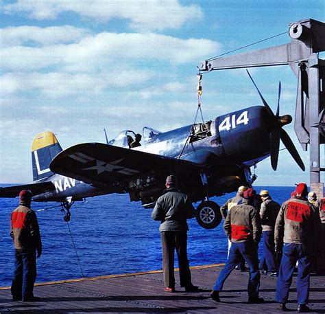 Asisbiz Vought F4U 4 Corsair VF 74 White L414 CVG 7 USN Bureau No 81913