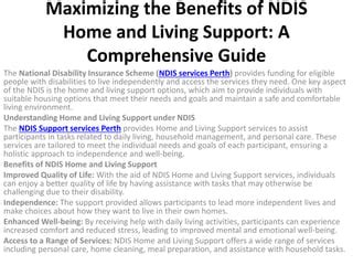 Maximizing The Benefits Of NDIS Home And Living Support A Comprehensive