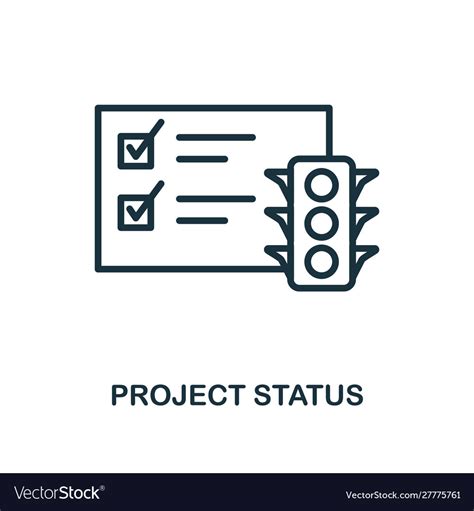 Project Status Icon Outline Style Thin Line Vector Image