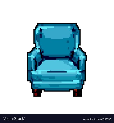 Modern Armchair Chair Game Pixel Art Royalty Free Vector