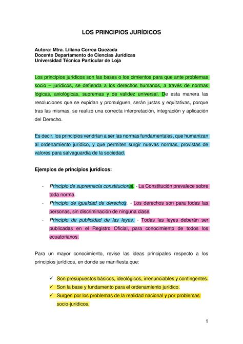 Los principios juridicos Semana 10 1 LOS PRINCIPIOS JURÍDICOS Autora