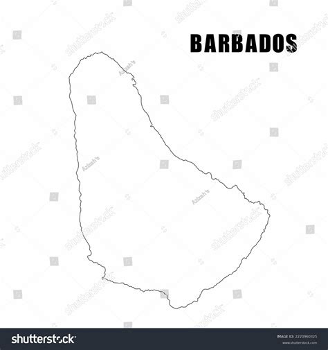 Vector Illustration Outline Map Barbados Highdetail Stock Vector ...