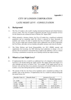 Fillable Online Democracy Cityoflondon Gov Late Night Levy Appendix