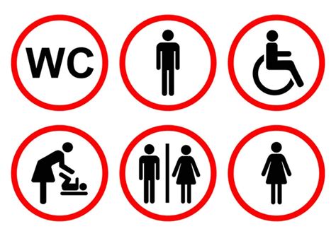 Restroom Symbols Set Flat Symbols Stock Vector Image By Ecelop