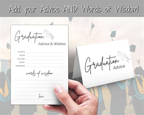 Printable Words of Wisdom Card Graduation Advice & Wishes - Etsy