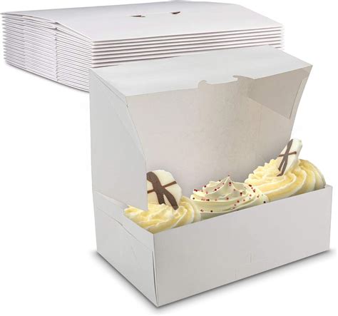 Amazon Geyee Pcs Christmas White Bakery Boxes With Window X