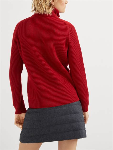 Brunello Cucinelli Ribbed Knit Cashmere Sweater Red Farfetch