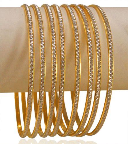 22k Gold Fancy Bangles Ajba63015 22k Two Tone Gold Bangles4 Pc