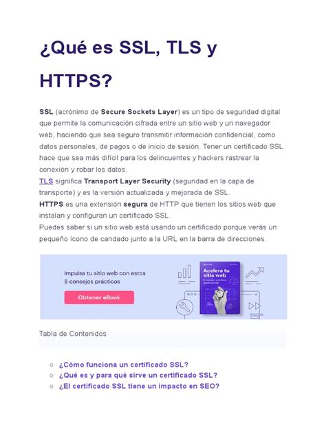 ¿qué Es Ssl Tls Y 2 Pdf Transport Layer Security Protocolo De Transferencia De