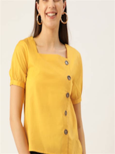 Buy Madame Women Yellow Solid Top Tops For Women 13519332 Myntra