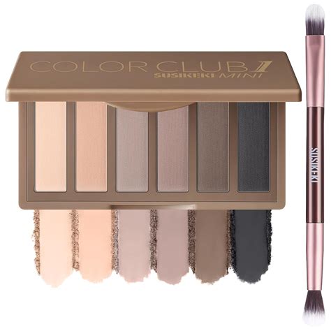 Amazon Susikeki Colors Mini Eyeshadow Makeup Palette With Brush Neutral Nude Smoky Eye