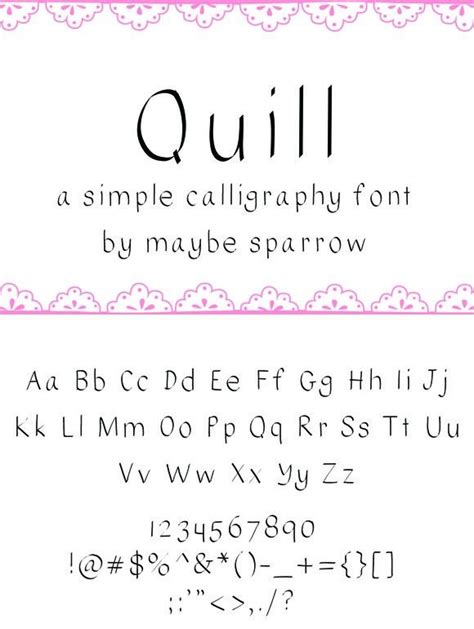 Quill Font | Sans serif fonts, Serif fonts, Simple calligraphy fonts