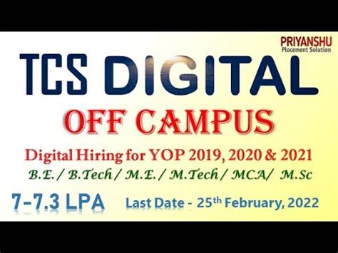 Tcs Digital Off Campus Drive Tcs Digital Recruitment