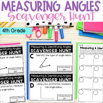 Th Grade Identifying Types Of Angles Measuring Angles Math Scavenger