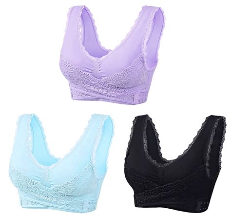 Aobny Pack Cute Bras For Women S Plus Black Nylon Underwear Lace