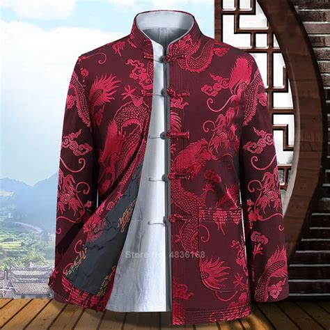 Traje Tang Ropa Tradicional China Para Hombres Chaqueta De Manga Completa De Kung Fu Ropa De