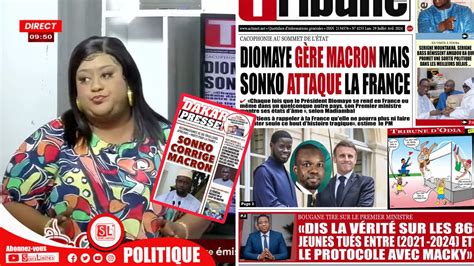 Revue des titres avec Mamy Samb à la une sortie musclée de Sonko contre