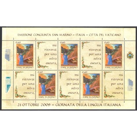 2009 San Marino Giornata Della Lingua Italiana BF 102 MNH