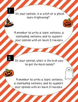 Opinion Paragraph Writing Prompts Halloween Themed By Swamp Smarties