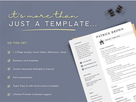 Pastor Resume Template Canva Church Religion Teacher Resume