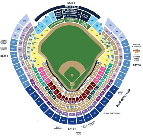 Yankee Stadium Seating Chart With Row And Seat Numbers - Stadium ...