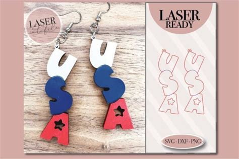 Patriotic Laser Earrings Svg Graphic By Justonemoreproject Creative