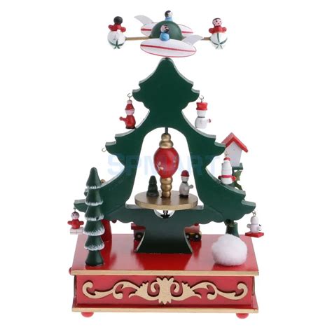 Novel Toy Music Box Christmas Xmas Tree Model W Mini Snowman Doll