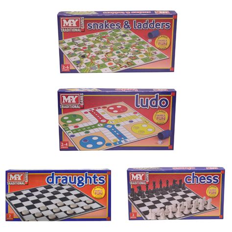 Chess, Draughts, Ludo and Snakes & Ladders Board Games Bundle Pack