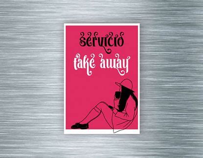 TAKE AWAY Vinilo adhesivo impreso para cafeterías bares