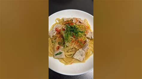 京みず菜と香味野菜の豚しゃぶおだしパスタを作ってみた パスタ 料理 レシピ セブンイレブン 和風パスタ 再現レシピ 京みず菜と