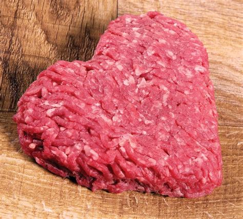 Heart Shape Raw Ground Beef Patty Prepared Food Photos Inc