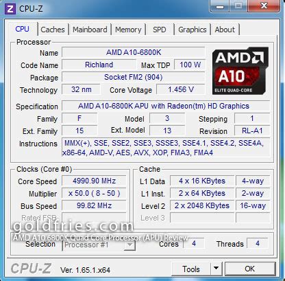 AMD A10 6800K Quad Core Processor APU Review Goldfries