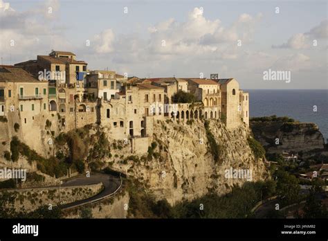 Italien Kalabrien Tropea Blick Auf Die Stadt Süditalien Küste