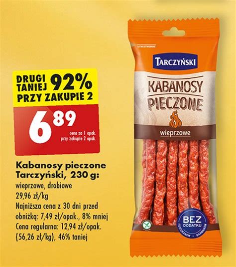 Kabanosy pieczone drobiowe Tarczyński cena promocje opinie