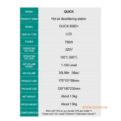 Quick D Lead Free Hot Air Gun Soldering Rework Station W Delivery Within Days