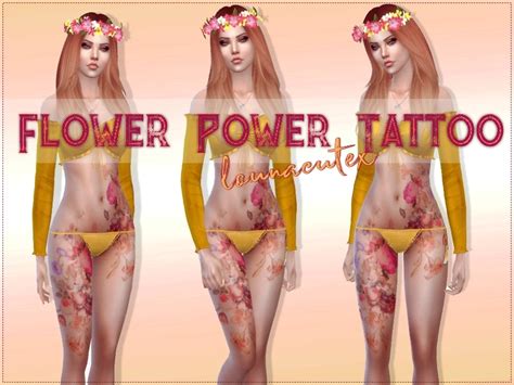 The Sims Resource Flower Power Tattoo Lounacutex