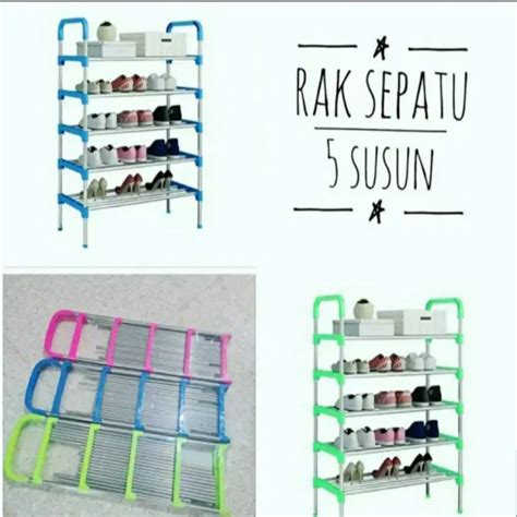 Jual Rak Sepatu Portable 5 Tingkat Tempat Sepatu Sandal 5 Susun