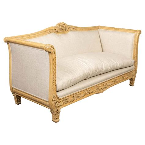 French Louis Xvi Style 19th Century Giltwood Upholstered Canapé En