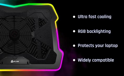 Klim Ultimate Rgb Laptop Cooling Pad With Led Rim Gaming Laptop