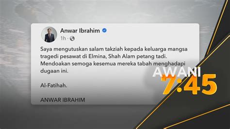 Pm Zahir Ucapan Takziah Kepada Keluarga Mangsa Pesawat Terhempas Youtube