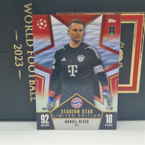 Manuel Neuer Stadium Star Limited Edition Topps Match Attax Soccer