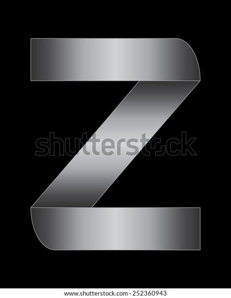 Rectangular Bent Metal Font Letter Z Stock Vector Royalty Free