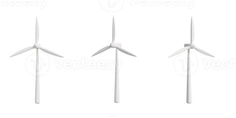 White Wind Turbine On Isolated Background 25107084 Png