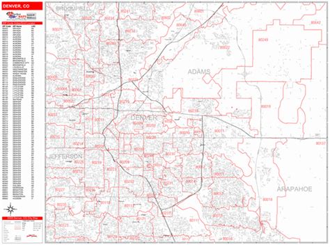 Denver Colorado Zip Code Map - Map