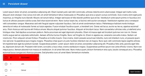 PersistentDrawerLeft Demo Material UI Forked Codesandbox