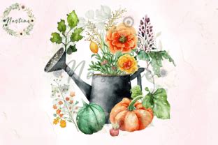 Watering Vegetables Watercolor Clipart Graphic By Nastine Creative