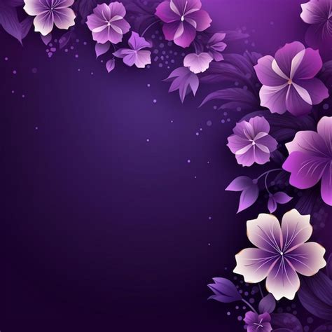 Um Fundo Roxo Flores E Folhas Roxas Foto Premium